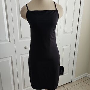 Hugo Buscati Black Mini Dress with Spaghetti Straps. NWT. Size Meduim